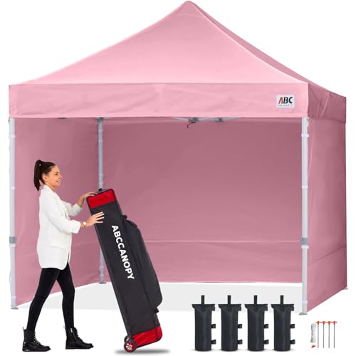 Image of ABCCANOPY Commercial Pop Up Canopy Tent with Sidewalls 10X10,Pink
