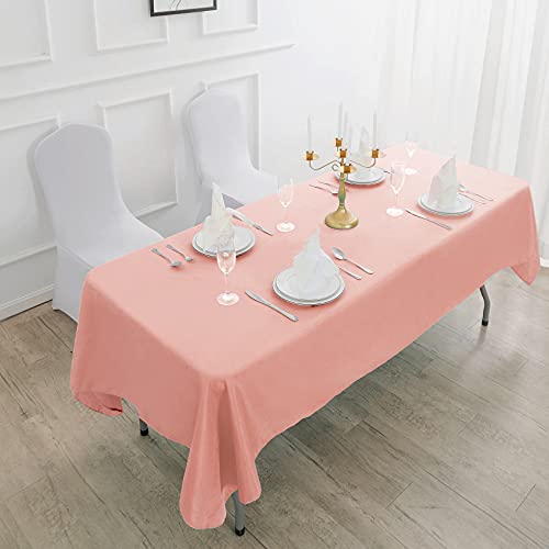 Cupuamon Rectangle Tablecloth 60x102 inch Washable Polyester Fabric Table Cloth for Wedding Party Dining Banquet Decoration（60x102, Dusty Pink） by Cupuamon - Image 6
