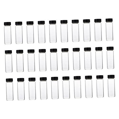 VILLFUL 30pcs Glass Bottle Dispensing Bottles Mini Perfume Bottle Mini Clear Bottles Medicine Bottles Makeup Containers Reagent Sample Bottles Screw Mouth Bottles White Borosilicate Glass