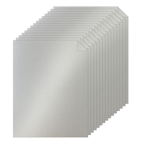 Silunkia 40 Sheets Silver Shimmer Cardstock 8.5 x 11 Metallic Paper 75lb Thick Card Stock Cutting Paper for Greeting Cards Card Making Business Cards Invitations Scrapbooking