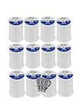 Coats & Clark Dual Duty All Purpose Sewing Thread 230A White 400 Yards Each Spool 12 Pack Bundle with Bella's Crafts Needle Threaders (White)