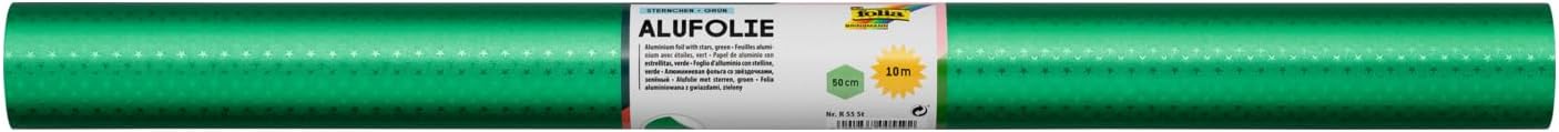 Folia Aluminium Foil Double-Sided Laminated with Embossed Star, 50 cm x 10 Metres, R 33 St