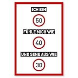 50 Geburtstag Schild als lustige Geburtstagskarte - Geschenk für Männer und Frauen - Deko für den 50er Geburtstag - 20 x 30 cm Kunststoff