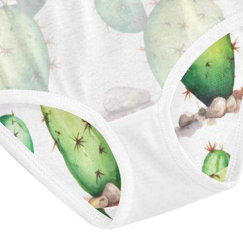 Cotton Girls Underwear Toddlers Watercolor Green Cactus White Cute Panties Girl Florals Kids Undies Briefs 2t 5