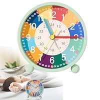 Wecker Kinder Jungen Mädchen, Kinderwecker Ohne Ticken Wecker Analog mit Nachtlicht, Lauter Alarm Reisewecker, Batteriebetrieben Lernwecker für Kinderzimmer Nachttisch Schreibtisch Schlafzimmer (Grün)