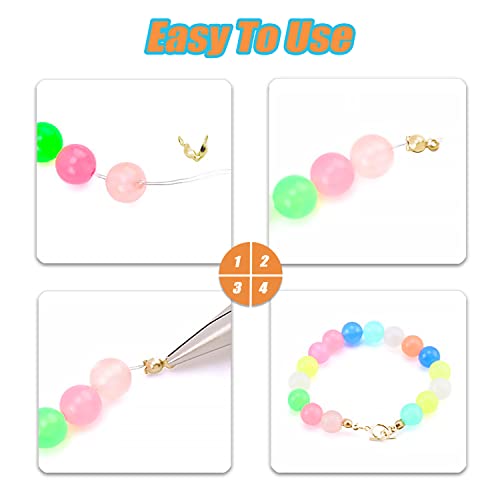 450Pcs Jewelry Making Accessories Set Includes 200Pcs Open Jump Ring Connectors 200Pcs Bead Tips Knot Covers And 50Pcs Lobster Claw Clasps For Bracelet Necklace Diy Jewelry Making Supplies (Gold) #TOP5