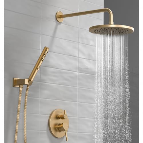 Image of Lava Odoro Champagne Gold Rain Shower System Faucet Set, SF104-CB