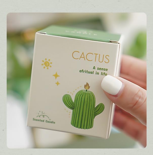 Cactus Candles for Women - Christmas Cactus Desert Gifts for Friends, Arizona Mexican Birthday Teacher Gifts 4Pack Mini Scented Succulent Candles, Saguaro Tropical Cake Table Party Decorations