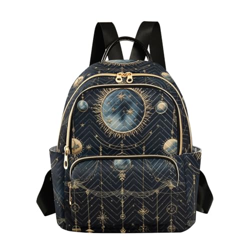 Small Fashion Backpack for Women Celestial Art Print Ladies Travel