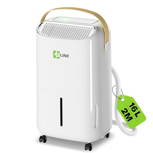 Deshumidificateur d Air 16L/Jour, Déshumidificateur Electrique, Minuterie 24H, Verrouillage pour Enfants, Protection Anti Débordement, 110m³ (45m²), pour...