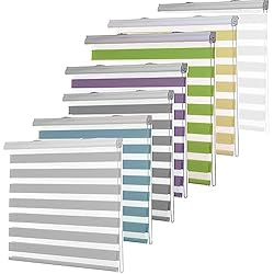Persianas Privacidad Estores para Ventanas 95 x 220 cm para privacidad, protección contra la luz y el Sol. Persianas enrollables de Doble Capa para la decoración del hogar para Oficina, Estudio, Gris Claro