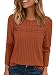 Chicrise Pullover Damen Spitzen Rundhals Langarmshirt Strickstreifen Basic Oberteile Elegant Gerippte Karamell Groß 42-44 L