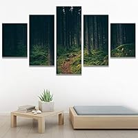 SIGNWIN 5 Panel Canvas Wall Art Rustic Woods for Home Decorations Ready to Hang - 60