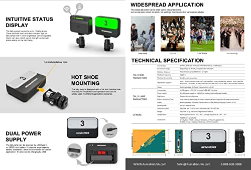 AVMATRIX TS3019-4 200 Meter Wireless Multi-Camera Tally System with 1x Tally Box and 4x Tally Lamps by LILLIPUT - Image 9