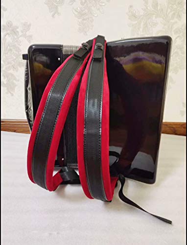 Y AKAGI Akkordeon Schultergurte, 4 Farben Verstellbare Akkordeon für 16-120 Bass (rot)