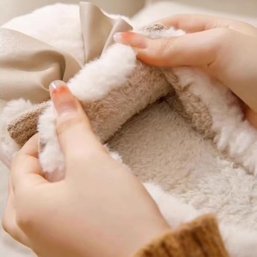 Plush Cute Bow Slippers for Women – Furry Comfy Indoor Outdoor Non-Slip House Slippers2