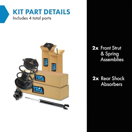 Image of TRQ Front and Rear Complete Strut Assembly & Shock Absorber Kit Complete Strut & Coil Spring Assembly Compatible with 2013-2018 Nissan Altima