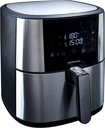 Gastronoma 18290002 Heißluftfritteuse 6 Liter XXL aus Edelstahl mit digitalen LED-Display, 8 Programme, 1800Watt Heissluftfritteuse Airfryer, Ohne ÖL Fritteuse Luftfritteuse, Edelstahl Schwarz – Bild 4