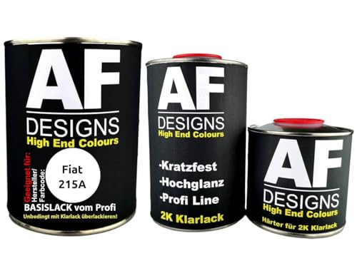 Juego de pintura para coche de 2,5 L, adecuado para Fiat 215A TNT Post Bianco, barniz transparente, endurecedor, pintura base, pintura de reparación, listo para pulverizar