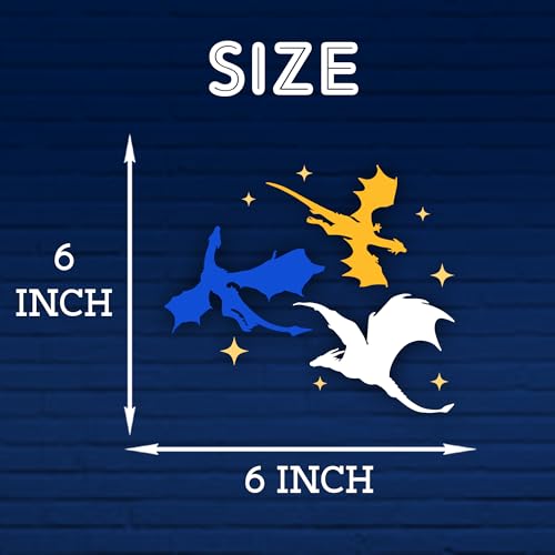 Image of Fourth Wing Dragons Car Decal Bookish, Fantasy, Dragon Decals, Book Lover Gift, Car Window Accessories, Vinyl Waterproof 6 Inches Bumper Decal Gift for Mom Dad Friend