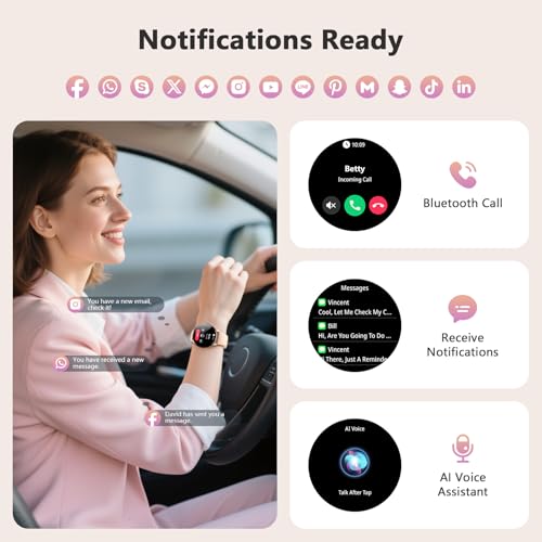 Image of Blackview Smart Watch for Women(Make /Answer Calls), 1.43''AMOLED Touchscreen Fitness Tracker with 100+ Sports Modes, Heart Rate /SpO2 /Sleep Monitor /2 Straps, Smartwatch for iPhone & Android
