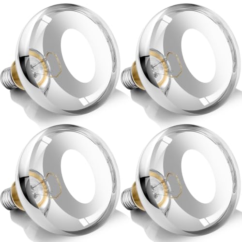 VORIGY 250W Clear Heat Lamp Bulbs E26 Base R40 Shape Size 120V - 4 Pack