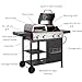 BBQ Kingdom 4 Burner Gas BBQ Grill with Added Pizza Oven Option Included, Stainless Steel Control Panel, Storage Shelves & Rack, Warming Rack, Removable Grease Tray, Thermometer, Cover & Adaptor