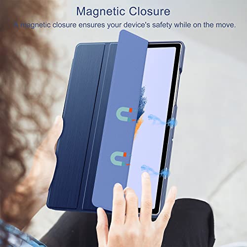 Soke Case For Samsung Galaxy Tab A8 10.5 Inch 2022 Model (Sm-X200/X205/X207), Slim Trifold Stand & Lightweight Protective Hard Pc Back Cover With Auto Wake/Sleep For Galaxy Tab A8 Tablet (Navy) #TOP4