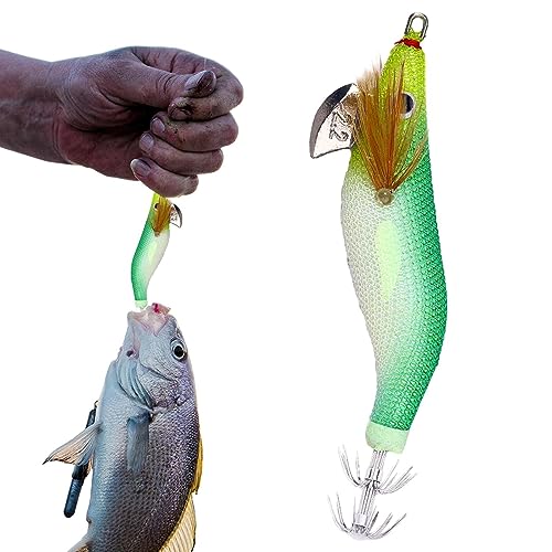Leuchtender Köder für | Kunstköder für mit Augen - Outdoor-Sportzubehör zum Angeln von Wels, Zahn, Schlangenkopf, Tintenfisch, Tintenfisch, Tintenfisch