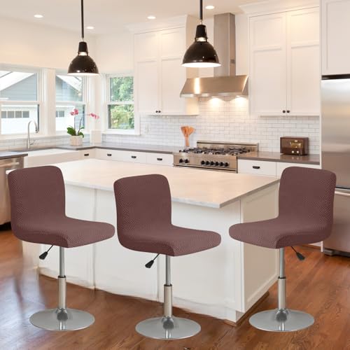Image of Chair Covers Bar Stool Cover 4pc Bar Chair Cover Swivel Bar Stool Slipcover | Stretch Counter Height Bar Stool Cover High Back Chair Cover Counter Stool Bar Chair Covers for Kitchen Pub Dining Room,51