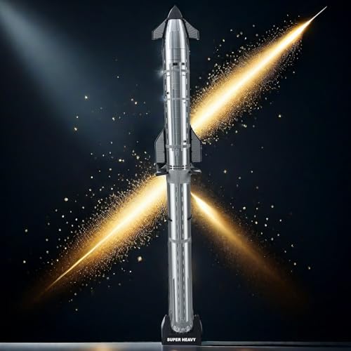 Generic SpaceX Starship Rocket Model Set NASA Gift - Dragon Ship Heavy Falcon 9 Booster, 3D Printing, Desktop Decorations, Aerospace Collectibles, Gifts for Kids Adult Space Lovers, Black, White - Image 3