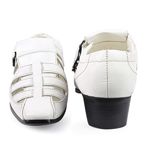 Image of BXXY Men's 2 inch Height Increasing Synthetic Material Formal Velcro Roman Sandals with Pu Sole.