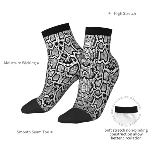 Black White Snake Skin Print Adult Socks Womens Mens Workout Thermal Cozy All-Season Gift Holiday Articles Use 7