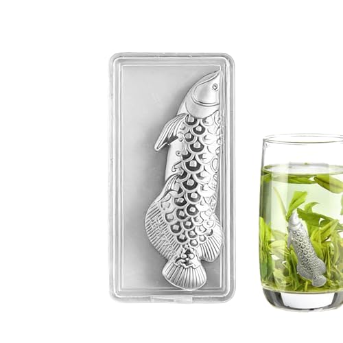 Générique Statue de Poisson argenté,Décoration de Bureau - Petit Poisson purificateur de thé - pour résidence Bureau Cabinet Salon collectionneurs célébrations rassemblements bibliothèque Restaurant