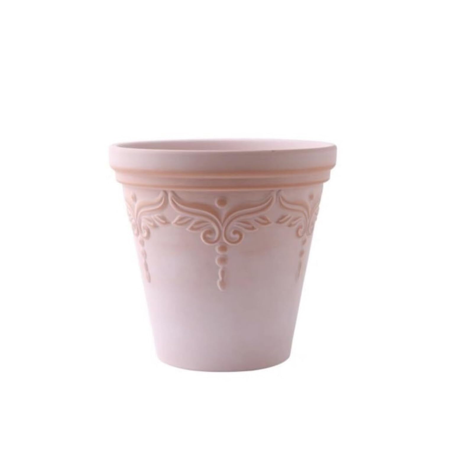 Pflanztöpfe Weiße Terrakotta-Blumentöpfe, atmungsaktive Ton-Pflanzgefäße, römisch, dekorativ Frühlingsdekoration(25 * 23cm)