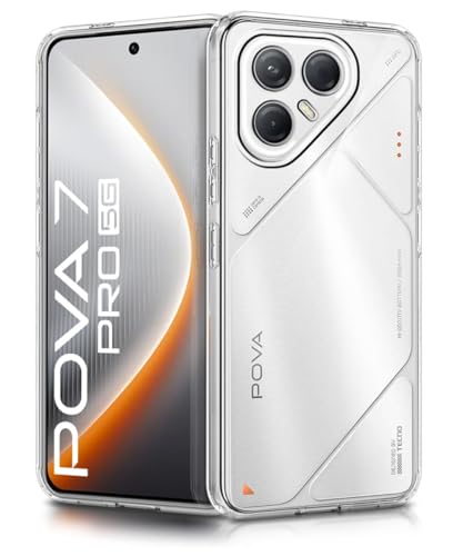 Image of COVERBLACK Flexible Rubber Case Back Cover Compatible for Tecno LJ8 / Pova 7Pro 5G - Transparent