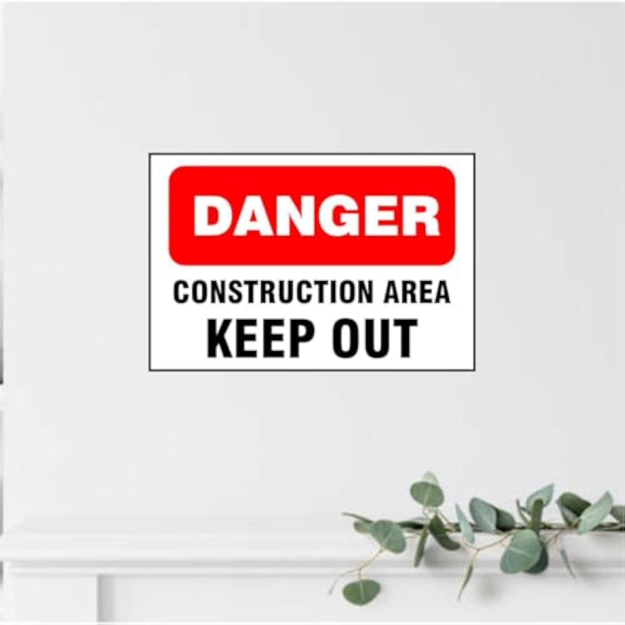 Danger Construction Area Keep Out Vinyl Safety Sign