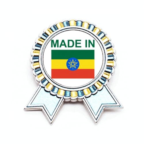 Broche Country Love Éthiopie finition métal M au design gravé remarquable