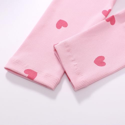 Image of HILEELANG Toddler Girl Fall Outfits Clothing Pants Set Sweatshirt Cotton Strench Leggings Playwear Sets 2pc
