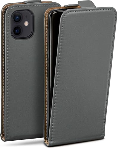 Étui iPhone 12 mini moex en cuir synthétique gris avec film écran