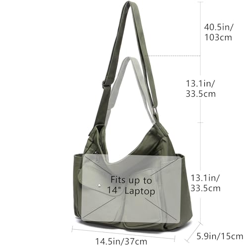 Image of Canvas Casual Messenger Bag Hobo Crossbody Bag Canvas Shouder Tote Handbag for Women and Men