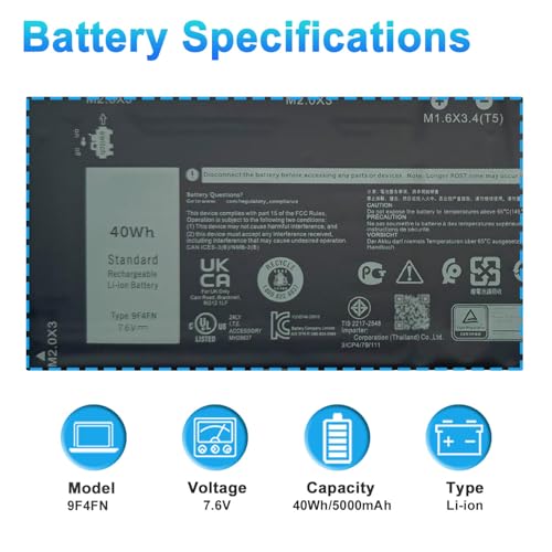 Image of 9F4FN 40Wh Battery for Dell Latitude 7320 Detachable(P131G)