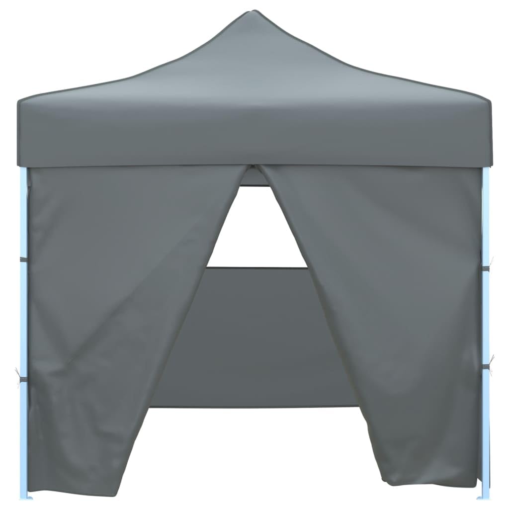 Markiza typu Pop-up 3 x 3 m, antracyt, z 4 ściankami | Stalowy stelaż malowany proszkowo, dach z tkaniny Oxford 600D z powłoką PCW, odporny na wodę i promieniowanie UV