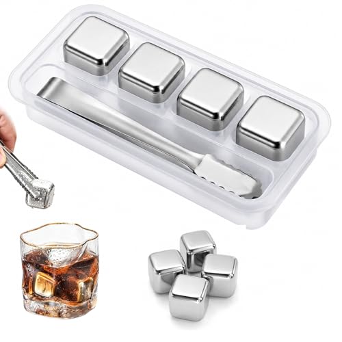 Set de cubos de acero inoxidable para hielo 4 piezas miniatura 2
