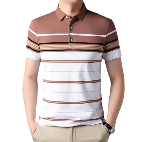 Polo homme coton rouge à manches courtes mince et décontracté