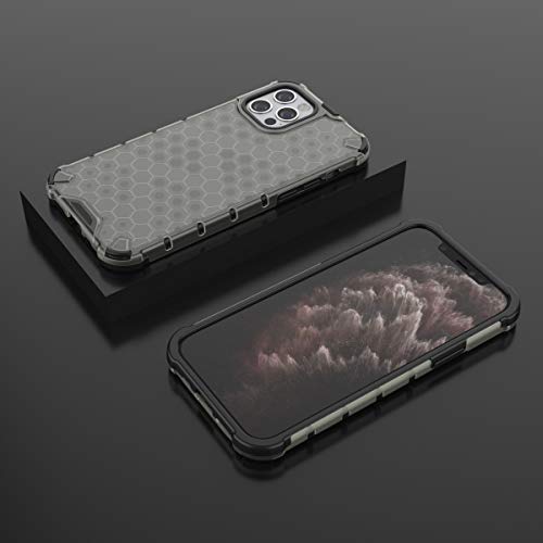 Image of Glasgow | for Apple iPhone 12 Pro Honeycomb Pattern Back Case Cover for Apple iPhone 12 Pro - Black