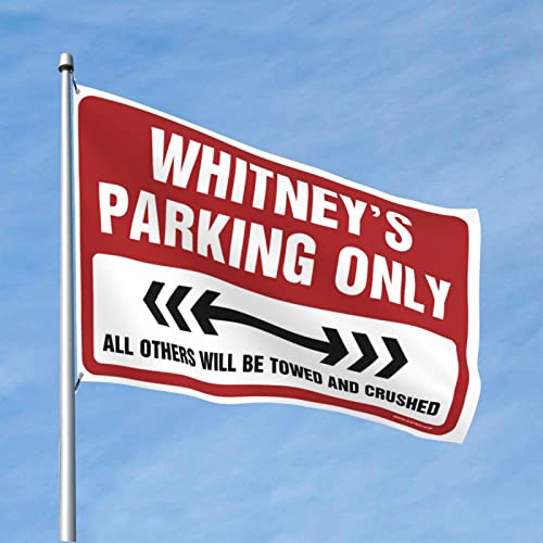 Drapeau Whitney's Parking Only grand format 152x244 cm pour décoration extérieure et porche