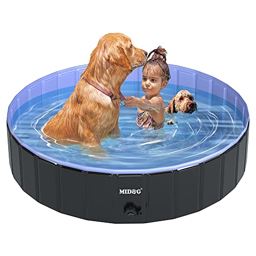 MIDOG Dog Pool XXL, Kids Pool Foldable Kiddie Pool for Kids, Pet Pool Collapsible Hard Plastic Pool Dog Swimming Pool for Kids Large Dogs and Cats, Portable Kids Pools for Backyard