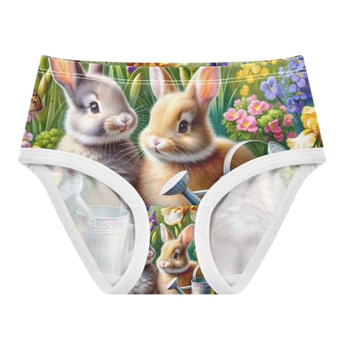 Toddler Panties, Cute Rabbit Butterfly Flower Girls Cotton Underwear, 2–8 Years