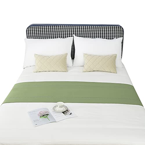 Jade Poke Bed Runner 210 X 50 Cm For Queen Size Bed And Full Size Bed, Bed Throws For Foot Of Bed, Green Bed Runner Bedding Scarves Decorations For Bedroom Hotel Wedding Room #TOP4